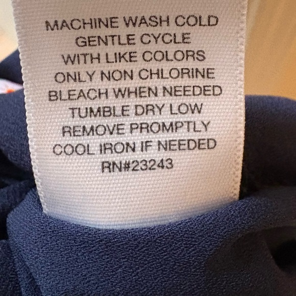 New York & Company Navy Tie-Front Blouse - Picture 5 of 6